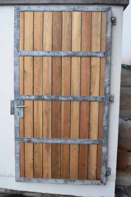 Steel framed gate with wood by Westcountry Fabrication Ltd