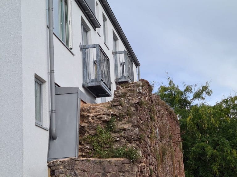 Architectural metalwork Juliette Balcony by Westcountry Fabrication Ltd at Quay Hill Exeter
