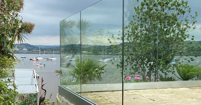 Frameless Glass Balustrade Saltash by Westcountry Fabrication Limited over-looking the River Tamar