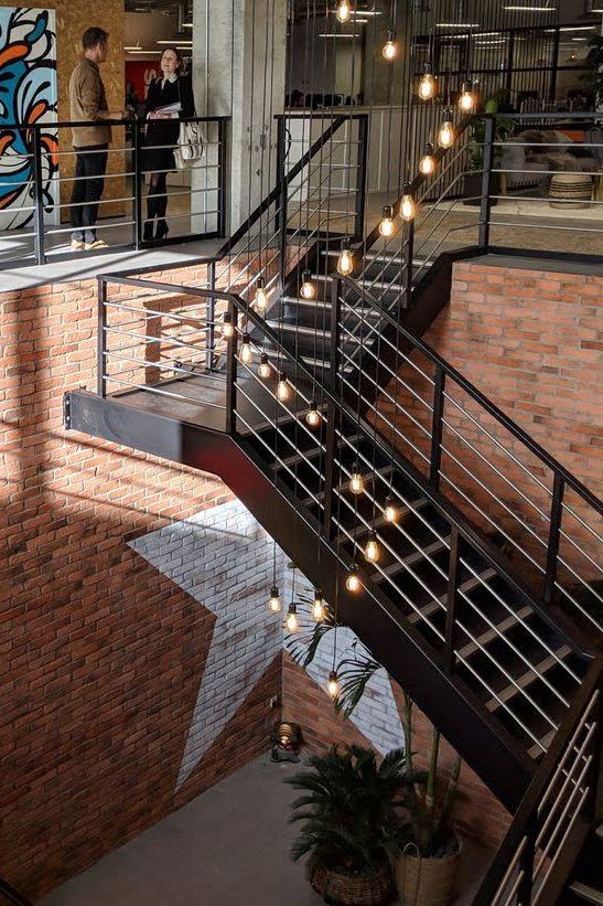 Industrial Style Steel Staircase in office building