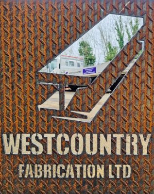Plasma cut metal sign with Westcountry Fabrication Ltd logo