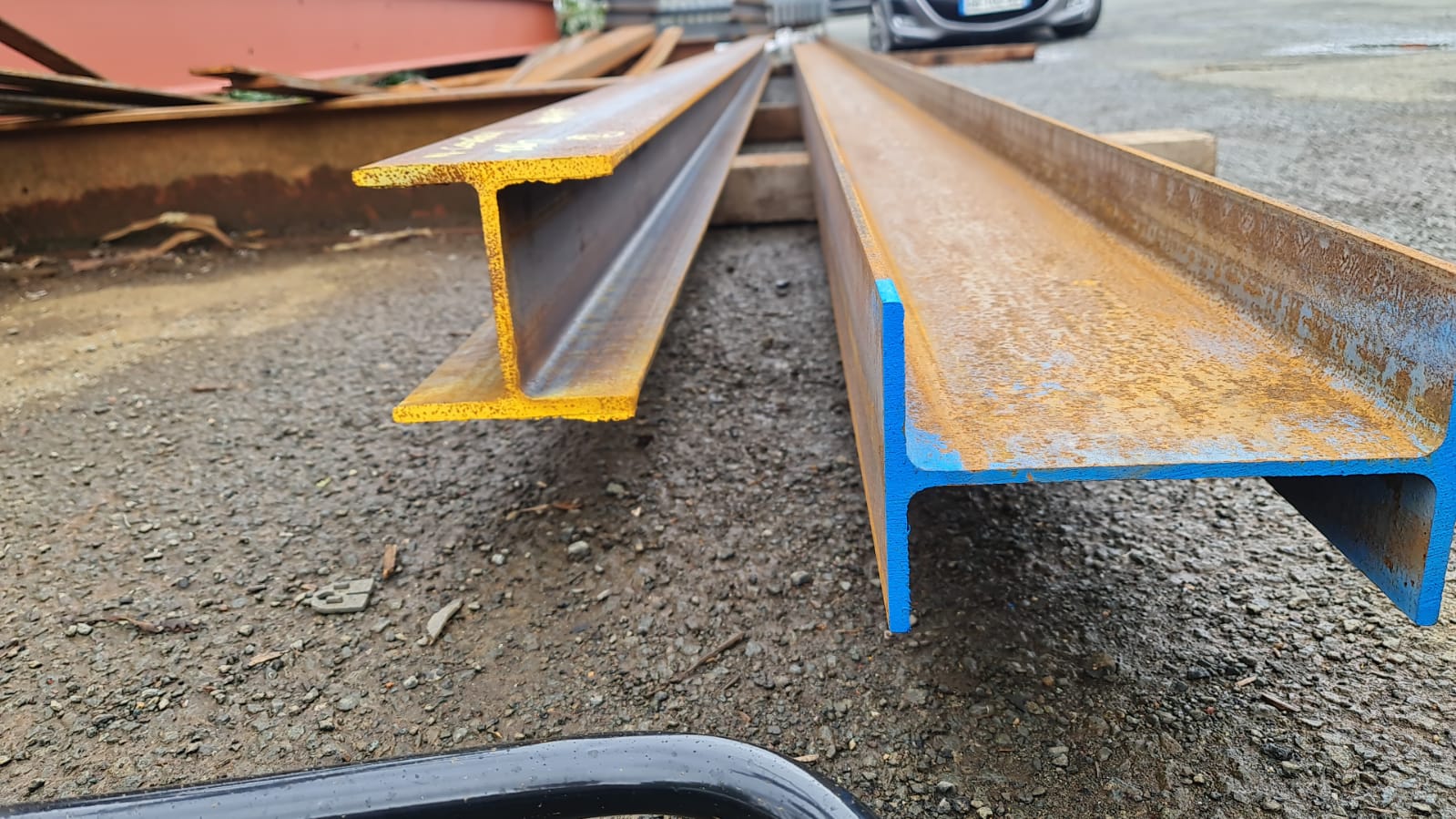 Steel column and steel beam