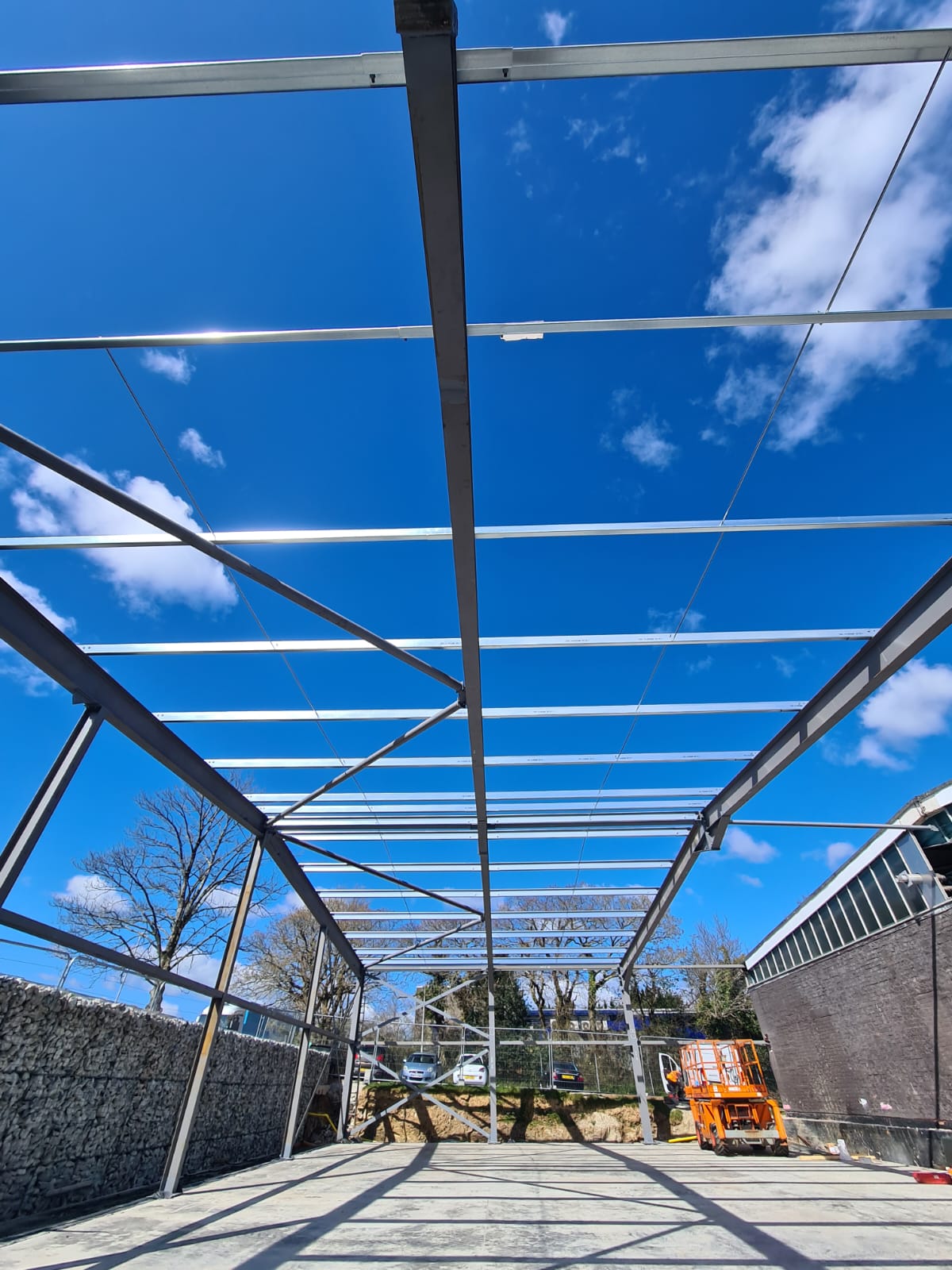 Structural Steel frame for industrial unit in Plymouth