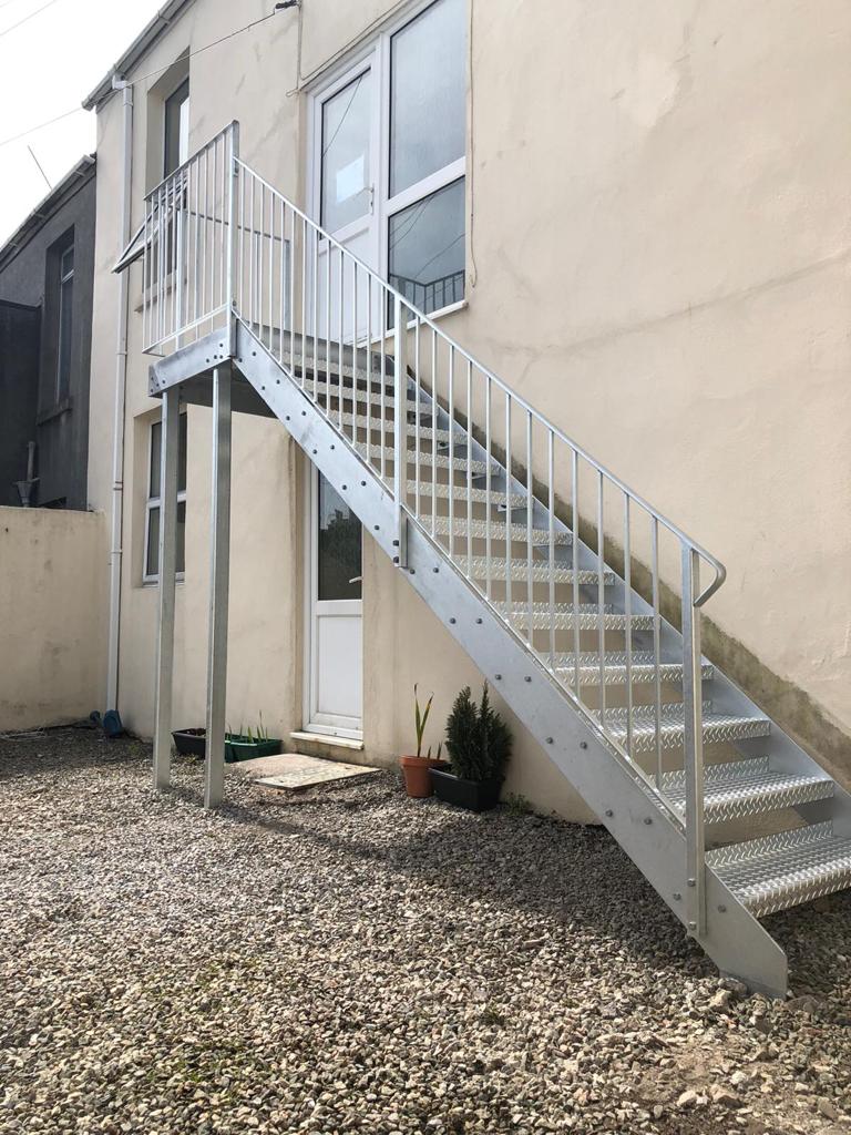 Galvanised steel staircase in Plymouth
