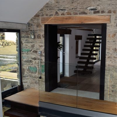 Bespoke steel staircase for barn conversion