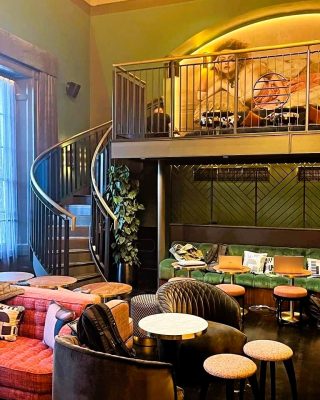 Metal spiral staircase for Everyman cinema