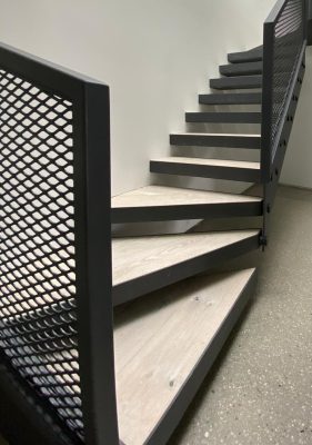 Metal staircase for holiday let