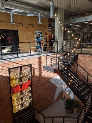 Metal staircase for office building