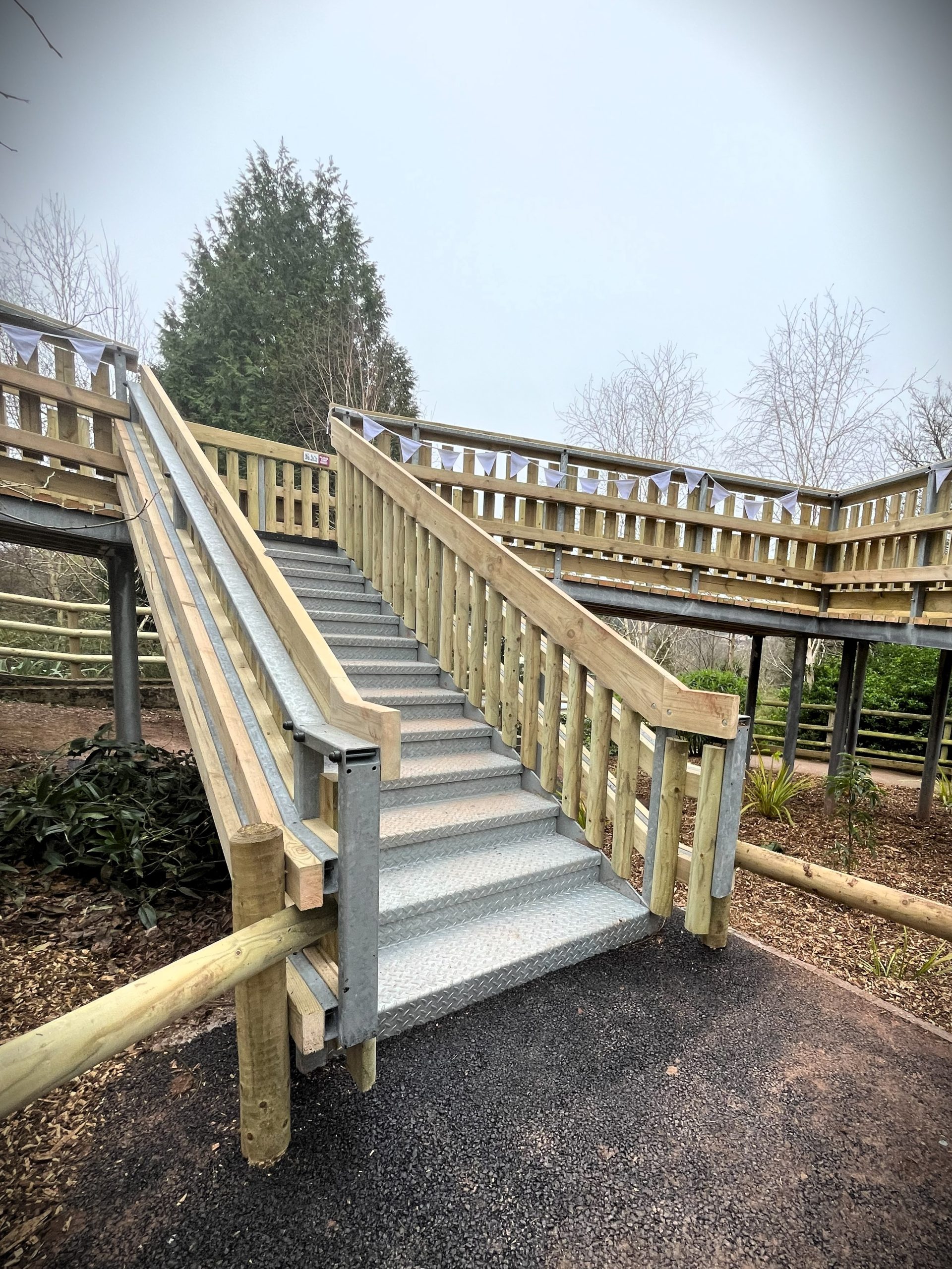 Galvanised Steel access staircase at Paignton Zoo