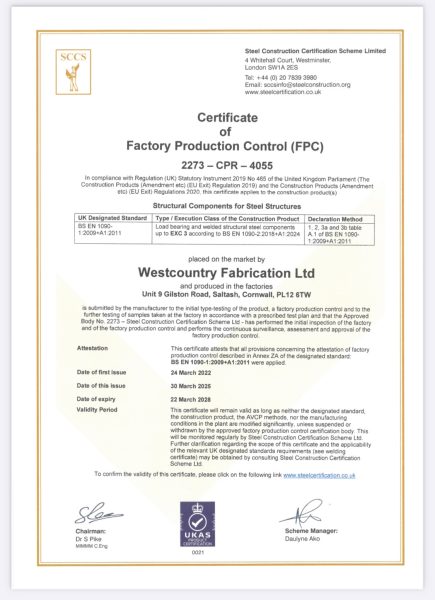 Steel Construction Certification Upgrade to EXC3 4